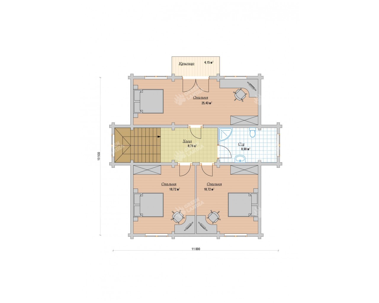 Планировка дома по проекту B-23 "Гавань"