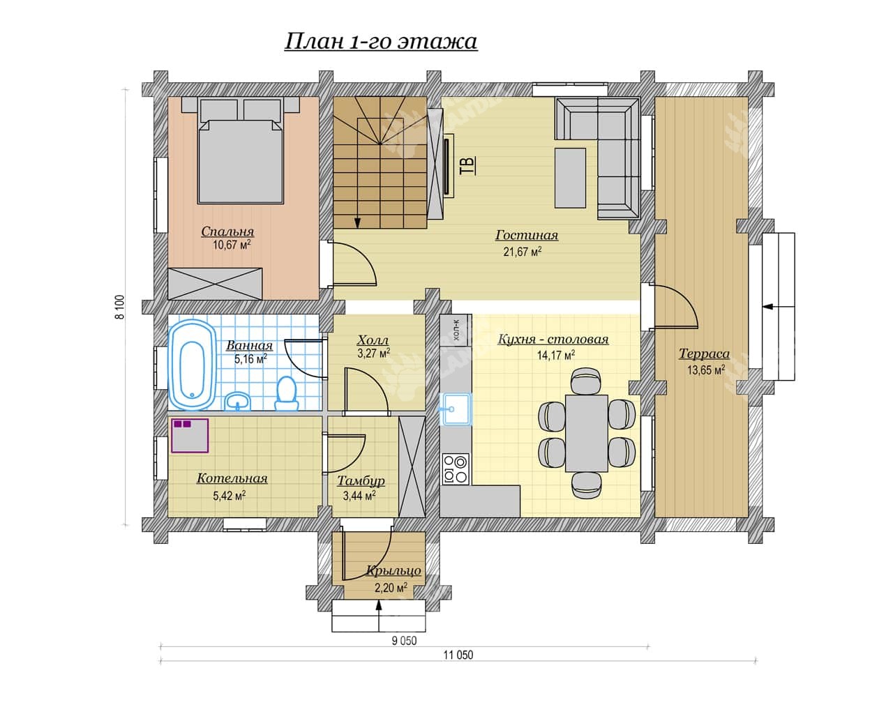 Планировка дома по проекту BR-06 "Мак-Кинли"